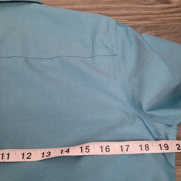 Foxcroft NYC Womens Button Up Top 8 Shaped Blue 100% Cotton Heritage Non Iron - Picture 7 of 7